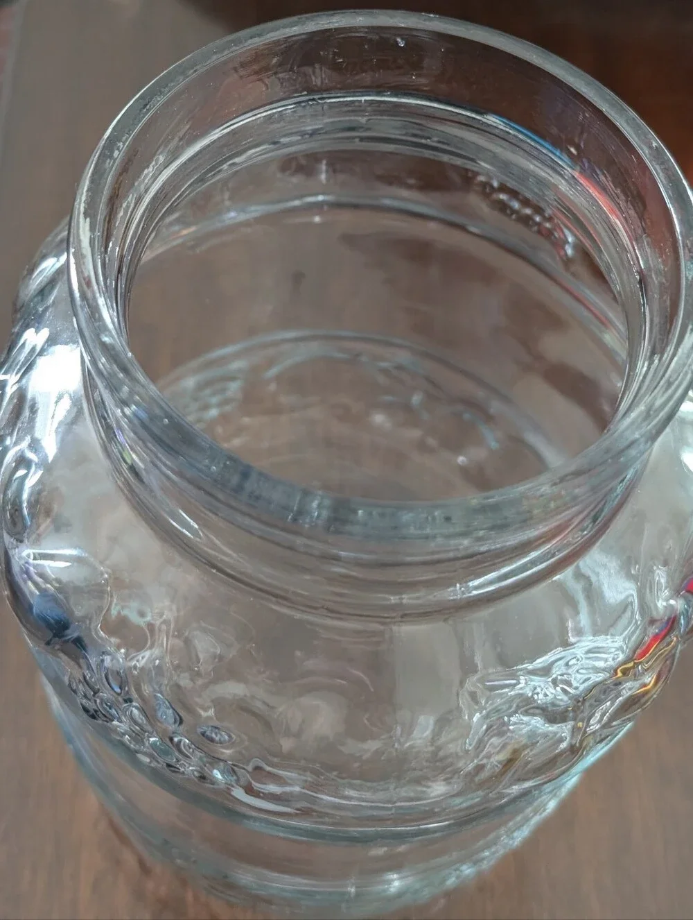 Vintage 1980s KIG Indonesia Clear Glass Storage Jar with Lid 11.5 Inches Fruit